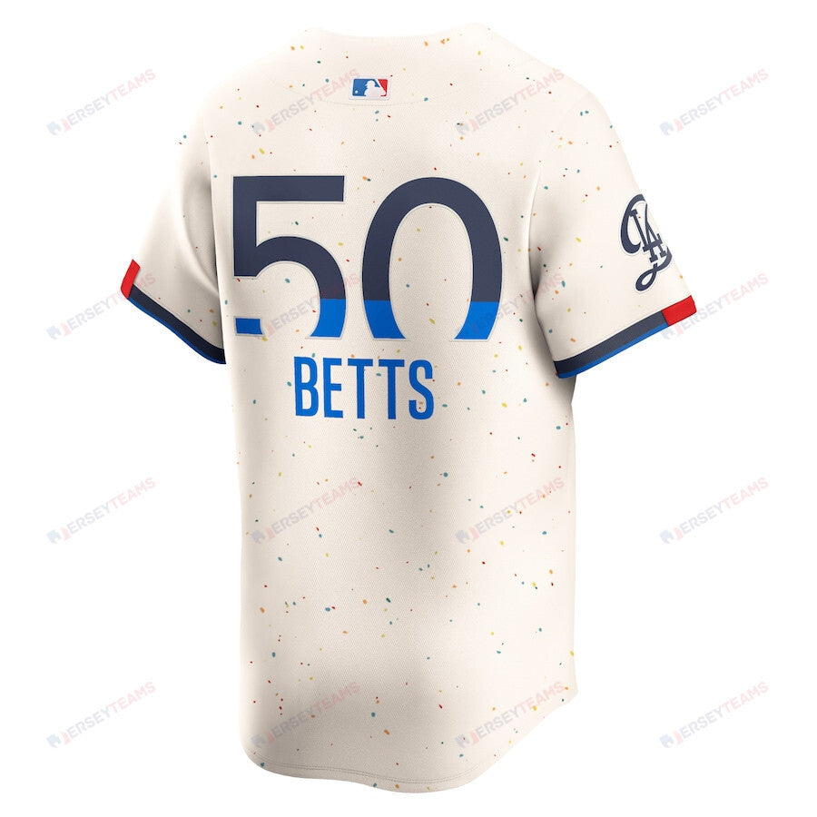 Mookie Betts 50 Los Angeles Dodgers 2024 City Connect Limited Men Jersey - Cream