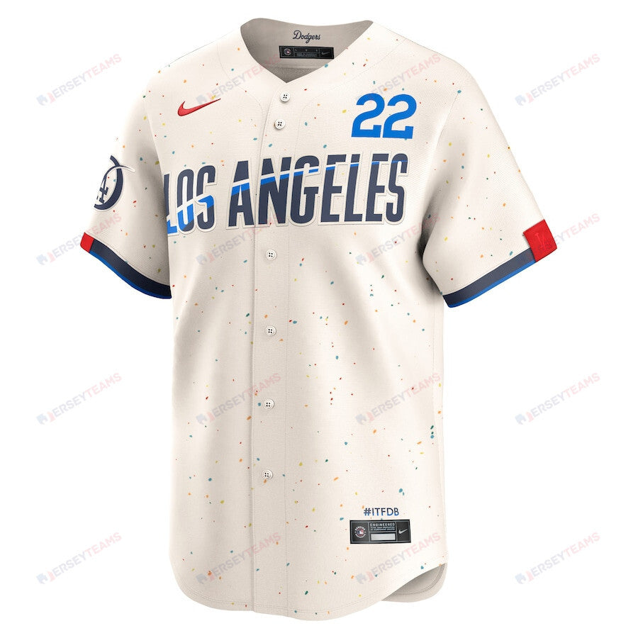 Clayton Kershaw 22 Los Angeles Dodgers 2024 City Connect Limited Men Jersey - Cream