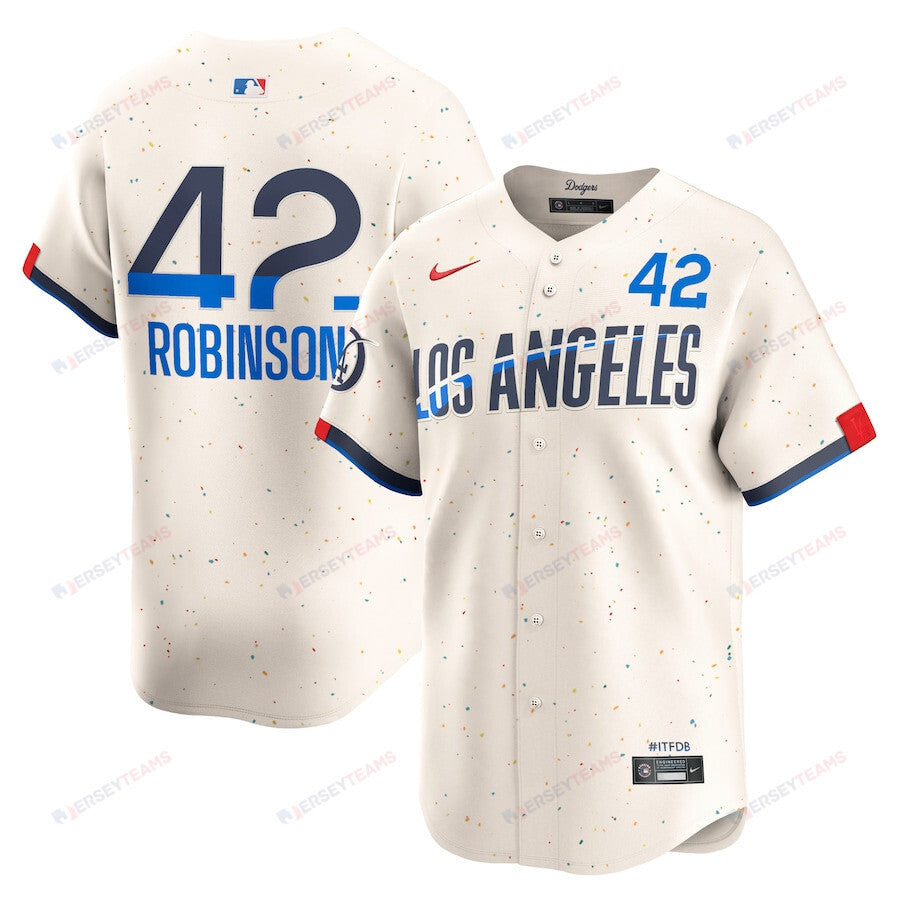 Jackie Robinson 42 Los Angeles Dodgers 2024 City Connect Limited Men Jersey - Cream