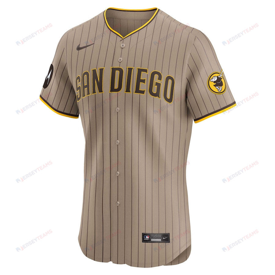 Fernando Tatis Jr. 23 San Diego Padres Alternate Elite Sponsor Patch Player Men Jersey - Tan