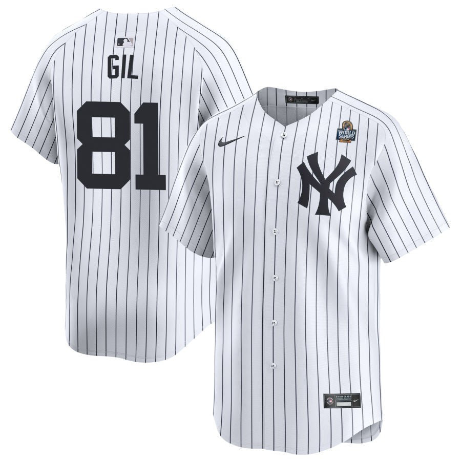 Luis Gil 81 New York Yankees 2024 World Series Home Limited Player Men Jersey - White