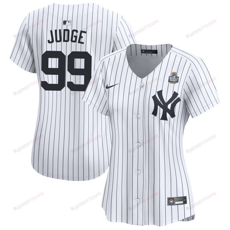 Aaron Judge 99 New York Yankees Women's 2024 World Series Home Limited Jersey - White