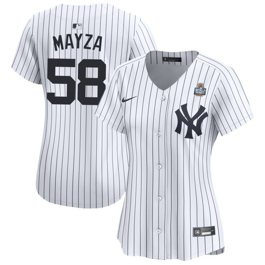 Tim Mayza 58 New York Yankees Women's 2024 World Series Home Limited Jersey - White