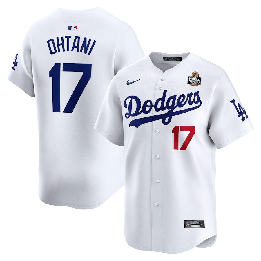 Shohei Ohtani 17 Los Angeles Dodgers 2024 World Series Home Limited Player Men Jersey - White