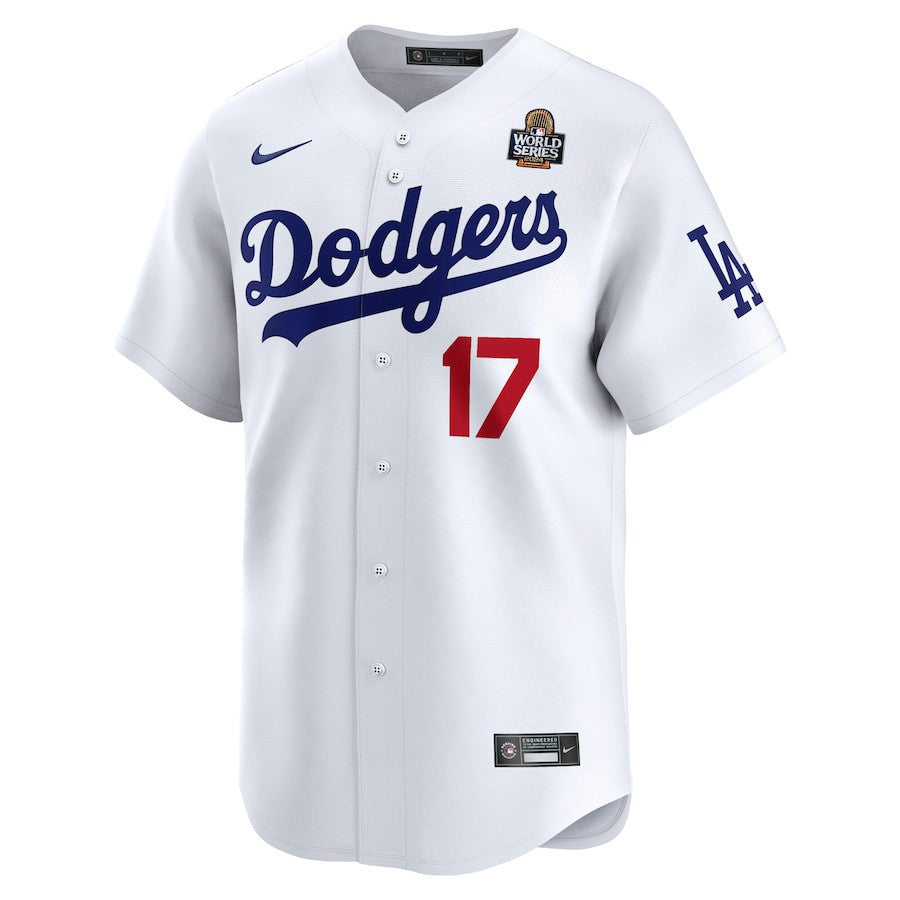 Shohei Ohtani 17 Los Angeles Dodgers 2024 World Series Home Limited Player Men Jersey - White