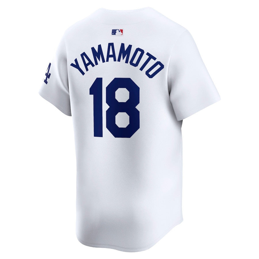 Yoshinobu Yamamoto 18 Los Angeles Dodgers 2024 World Series Home Limited Player Men Jersey - White