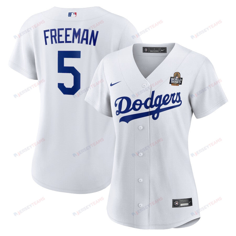 Freddie Freeman 5 Los Angeles Dodgers Women's 2024 World Series Home Jersey - White