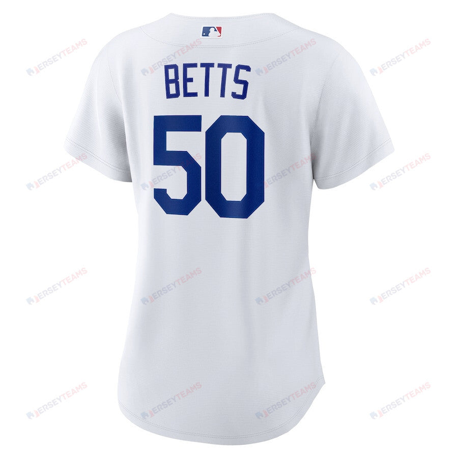 Mookie Betts 50 Los Angeles Dodgers Women's 2024 World Series Home Jersey - White