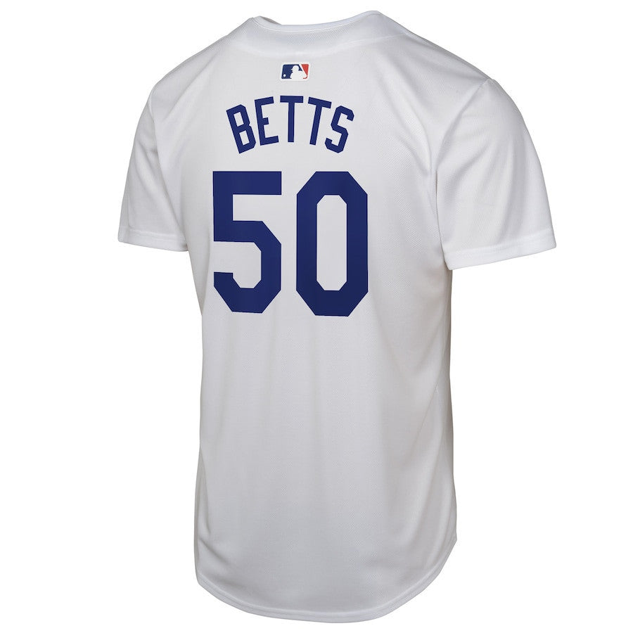 Mookie Betts 50 Los Angeles Dodgers 2024 World Series Game YOUTH Jersey - White
