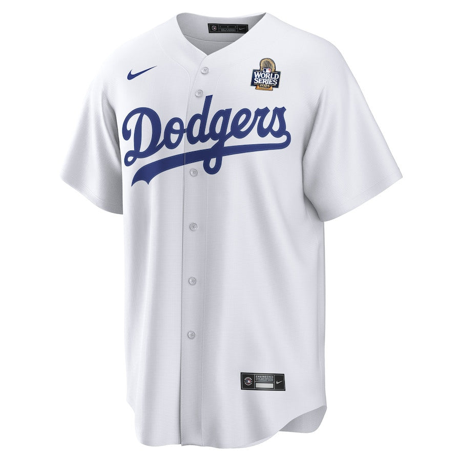 Shohei Ohtani 17 Los Angeles Dodgers Home 2024 World Series Japanese Lettering Men Jersey - White