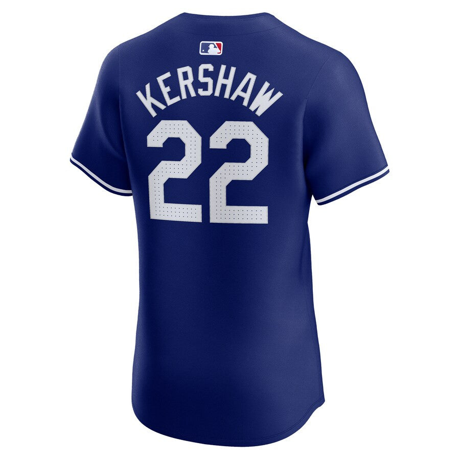 Clayton Kershaw 22 Los Angeles Dodgers 2024 World Series Alternate Elite Player Men Jersey - Royal