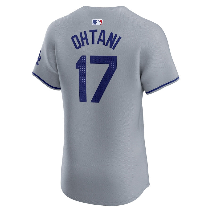 Shohei Ohtani 17 Los Angeles Dodgers 2024 World Series Road Elite Player Men Jersey - Gray
