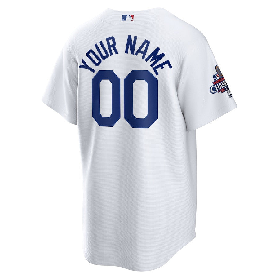 Los Angeles Dodgers 2024 World Series Champions Home Custom Men Jersey - White