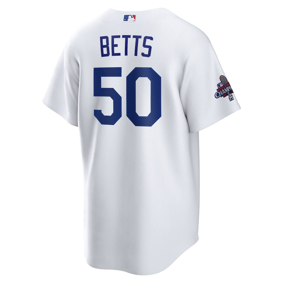 Mookie Betts 50 Los Angeles Dodgers 2024 World Series Champions Home Men Player Jersey - White