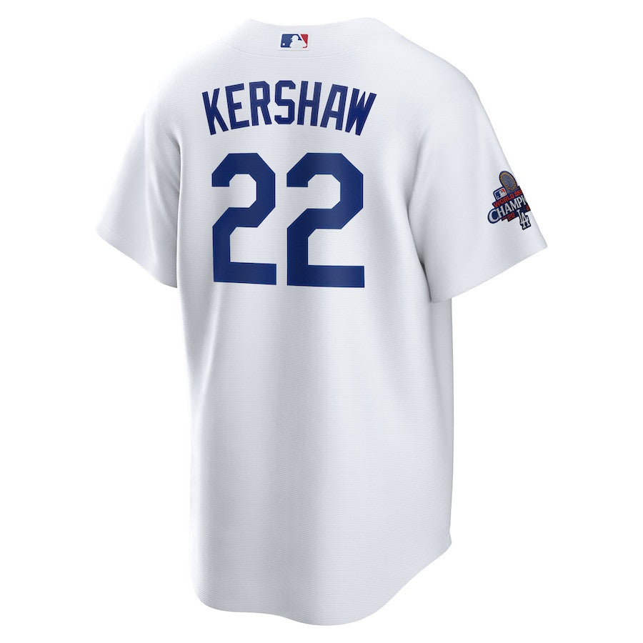Clayton Kershaw 22 Los Angeles Dodgers 2024 World Series Champions Home Men Player Jersey - White