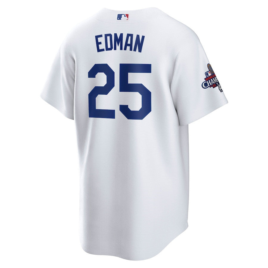 Tommy Edman 25 Los Angeles Dodgers 2024 World Series Champions Home Men Player Jersey - White
