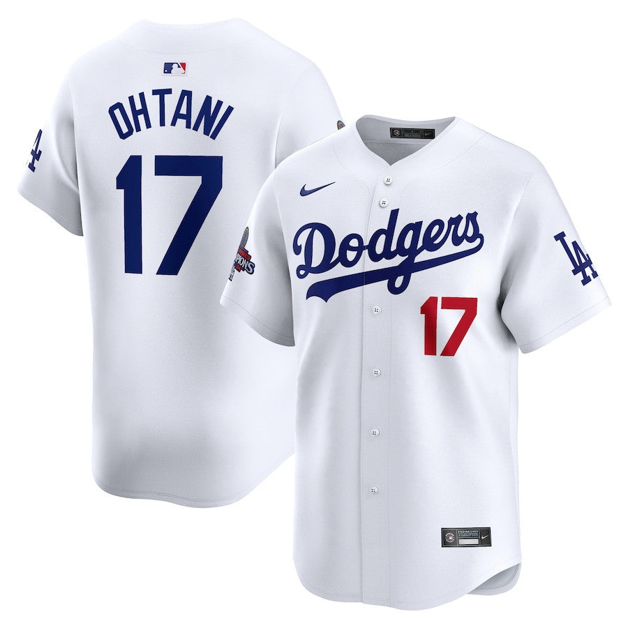 Shohei Ohtani 17 Los Angeles Dodgers 2024 World Series Champions Home Limited Player Men Jersey - White