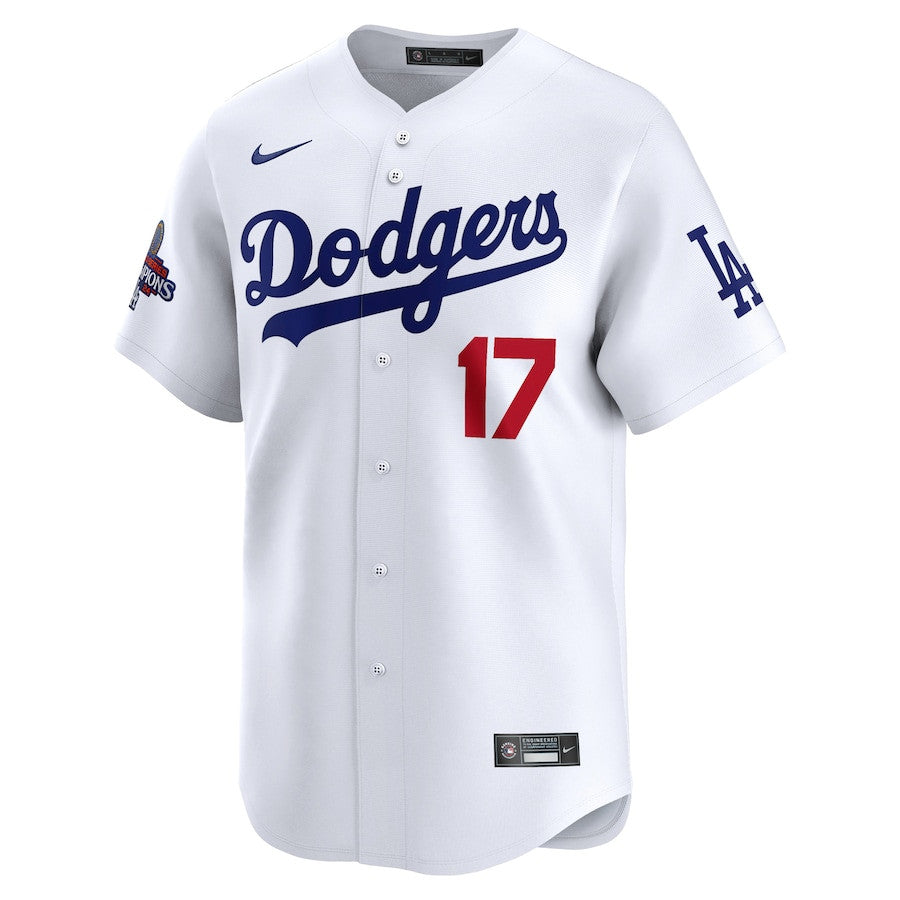 Shohei Ohtani 17 Los Angeles Dodgers 2024 World Series Champions Home Limited Player Men Jersey - White