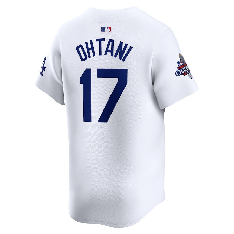 Shohei Ohtani 17 Los Angeles Dodgers 2024 World Series Champions Home Limited Player Men Jersey - White