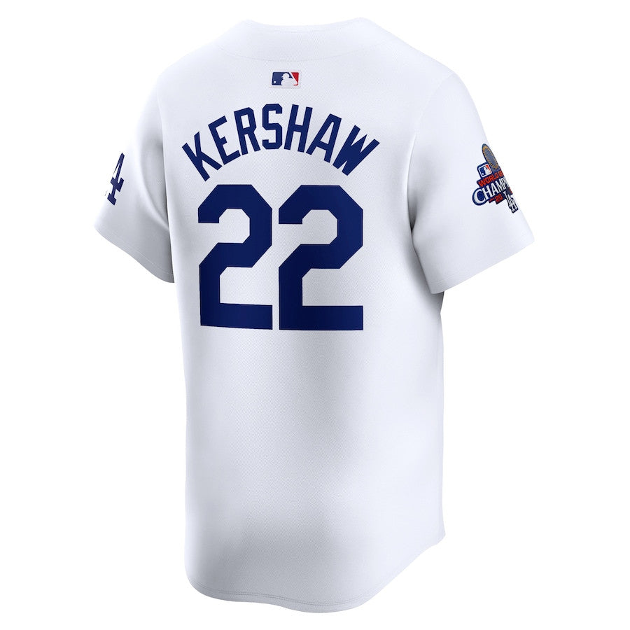 Clayton Kershaw 22 Los Angeles Dodgers 2024 World Series Champions Home Limited Player Men Jersey - White