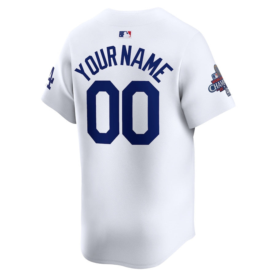 Los Angeles Dodgers 2024 World Series Champions Home Custom Limited Men Jersey - White