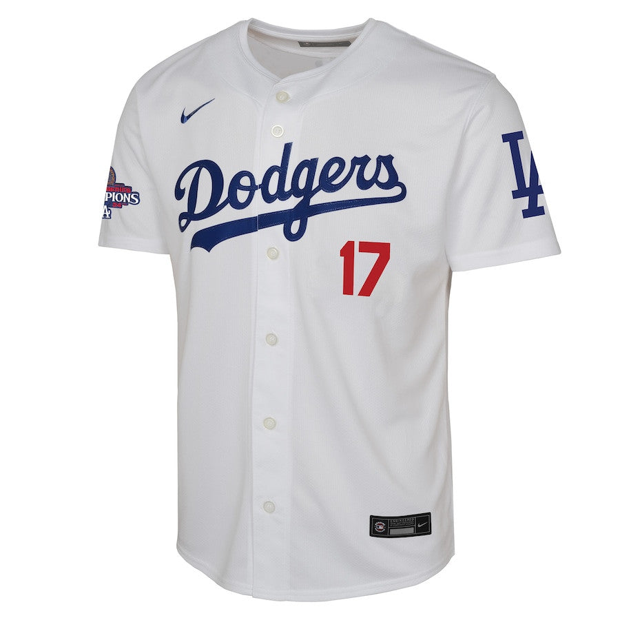 Shohei Ohtani 17 Los Angeles Dodgers 2024 World Series Champions Home Limited YOUTH Jersey - White