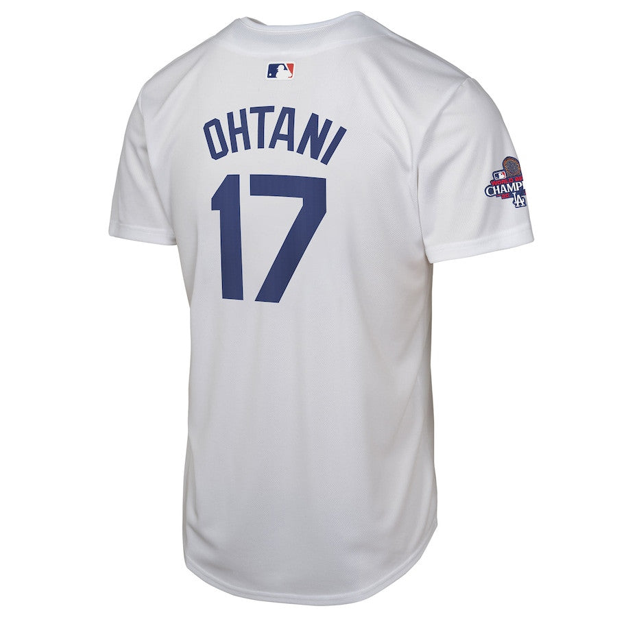 Shohei Ohtani 17 Los Angeles Dodgers 2024 World Series Champions Home Game Player YOUTH Jersey - White