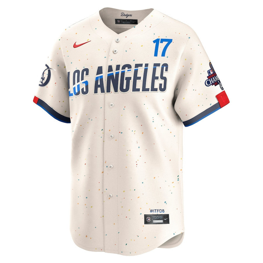 Shohei Ohtani 17 Los Angeles Dodgers 2024 World Series Champions City Connect Limited Player Men Jersey - Cream
