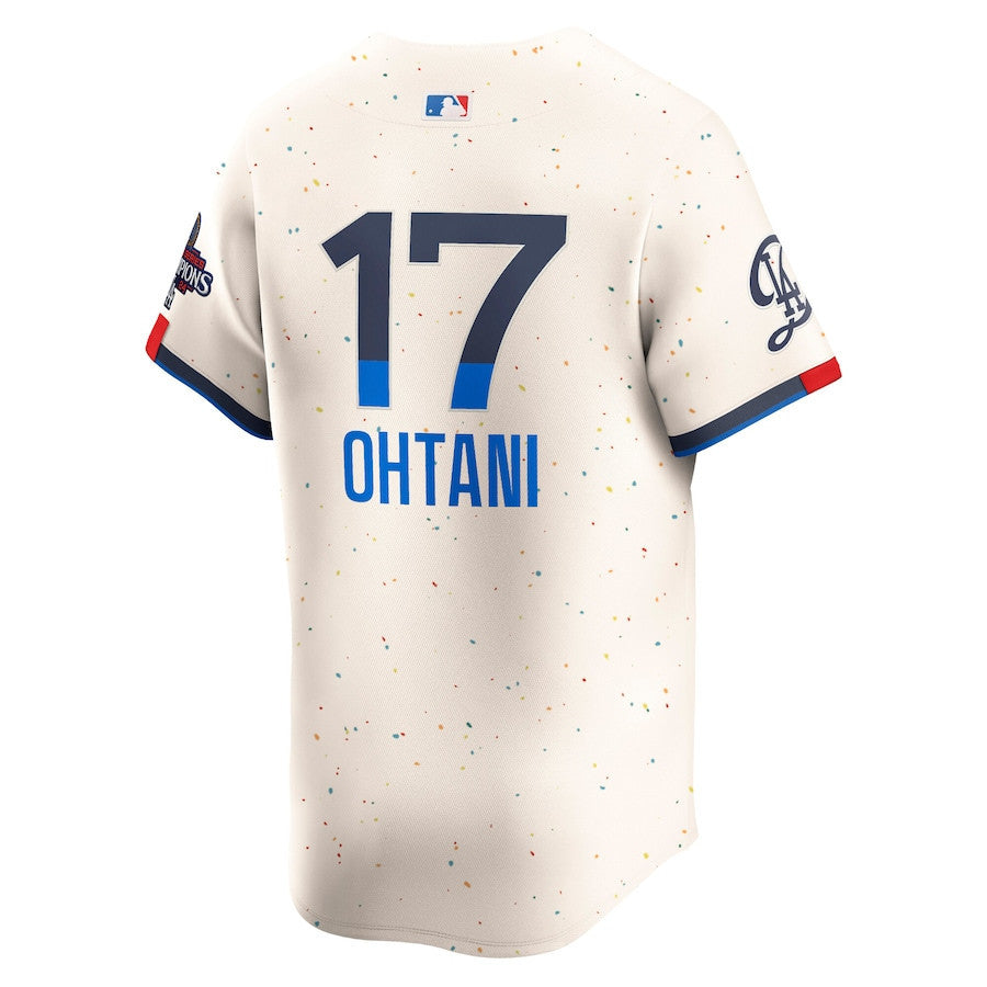 Shohei Ohtani 17 Los Angeles Dodgers 2024 World Series Champions City Connect Limited Player Men Jersey - Cream
