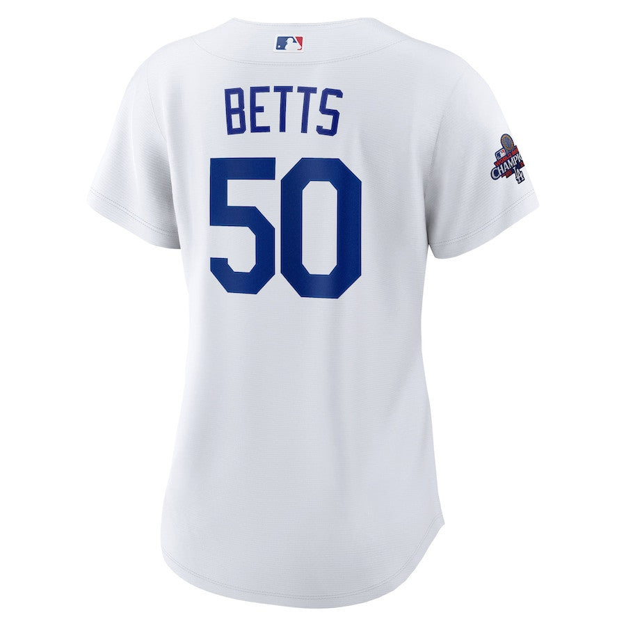 Mookie Betts 50 Los Angeles Dodgers Women's 2024 World Series Champions Home Player Jersey - White