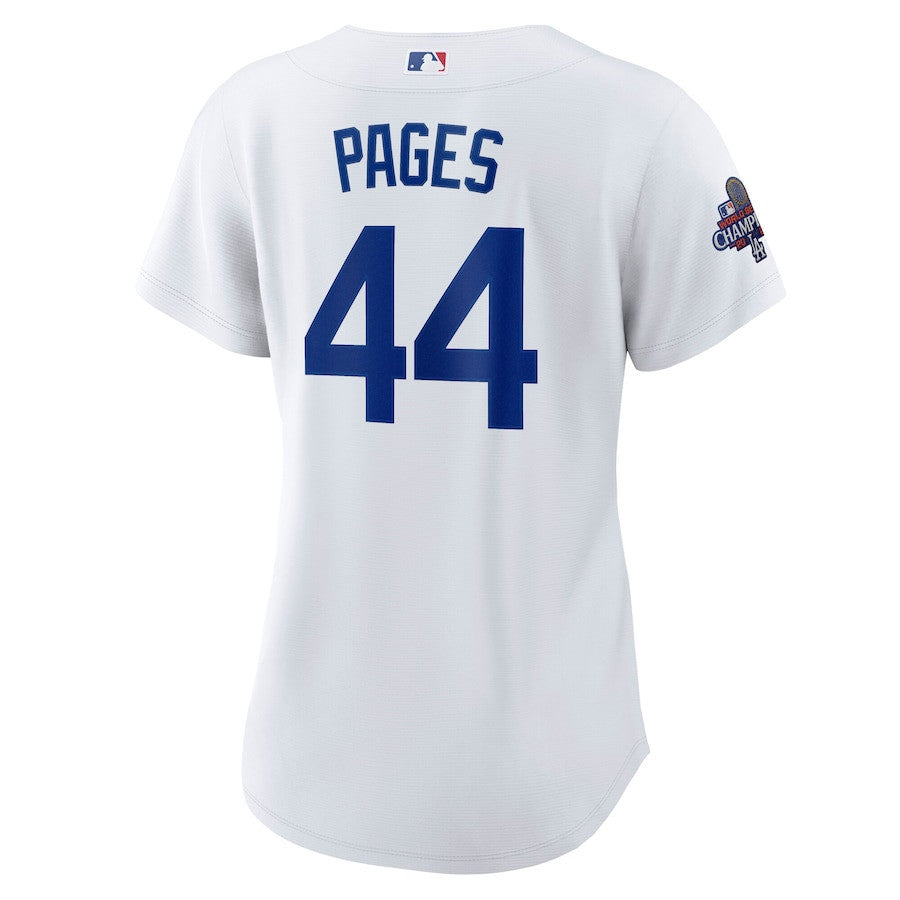 Andy Pages 44 Los Angeles Dodgers Women's 2024 World Series Champions Home Player Jersey - White