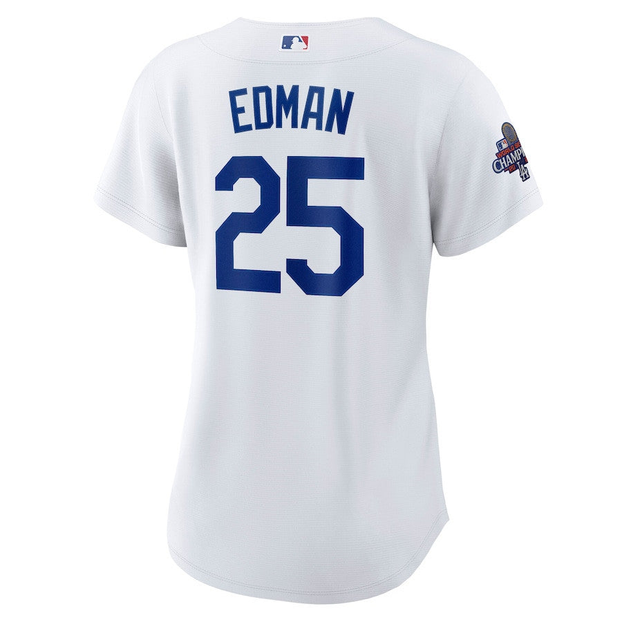 Tommy Edman 25 Los Angeles Dodgers Women's 2024 World Series Champions Home Player Jersey - White