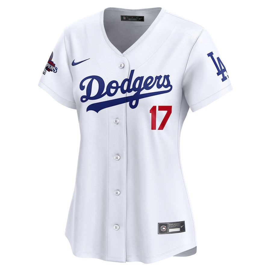 Shohei Ohtani 17 Los Angeles Dodgers Women's 2024 World Series Champions Home Limited Jersey - White