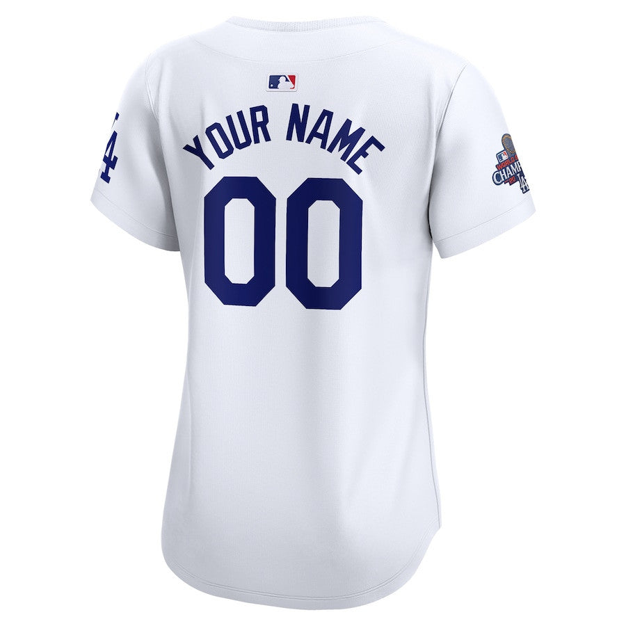 Los Angeles Dodgers Women's 2024 World Series Champions Home Custom Limited Jersey - White