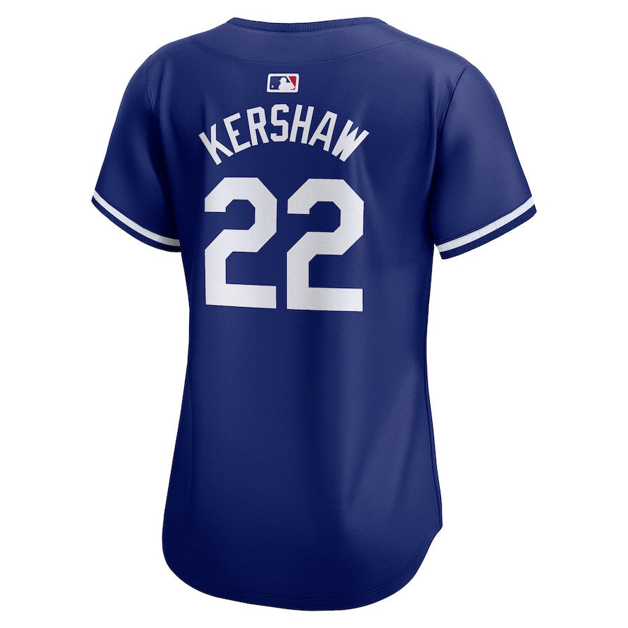 Clayton Kershaw 22 Los Angeles Dodgers Women's 2024 World Series Alternate Limited Jersey - Royal