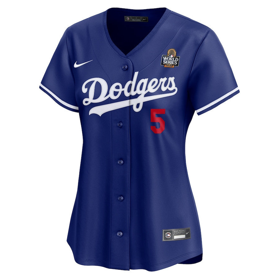 Freddie Freeman 5 Los Angeles Dodgers Women's 2024 World Series Alternate Limited Jersey - Royal