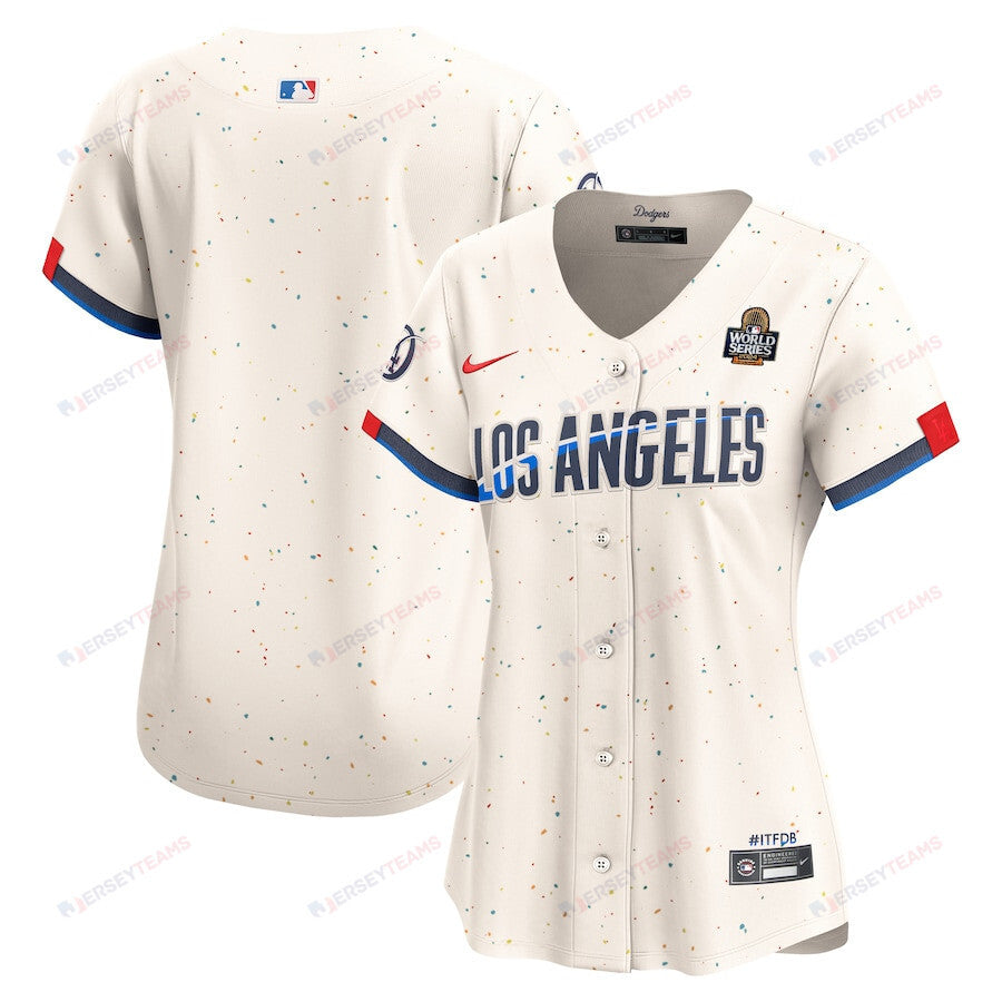 Los Angeles Dodgers Women's 2024 World Series Champions City Connect Limited Player Jersey - Cream