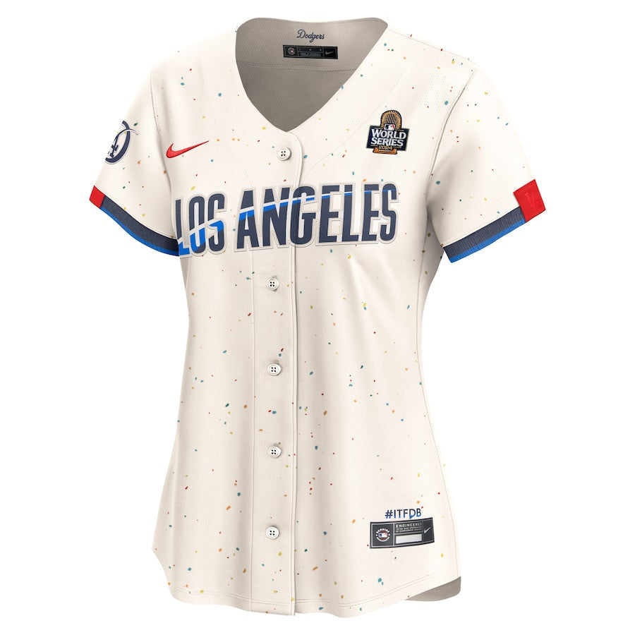 Los Angeles Dodgers Women's 2024 World Series Champions City Connect Limited Player Jersey - Cream