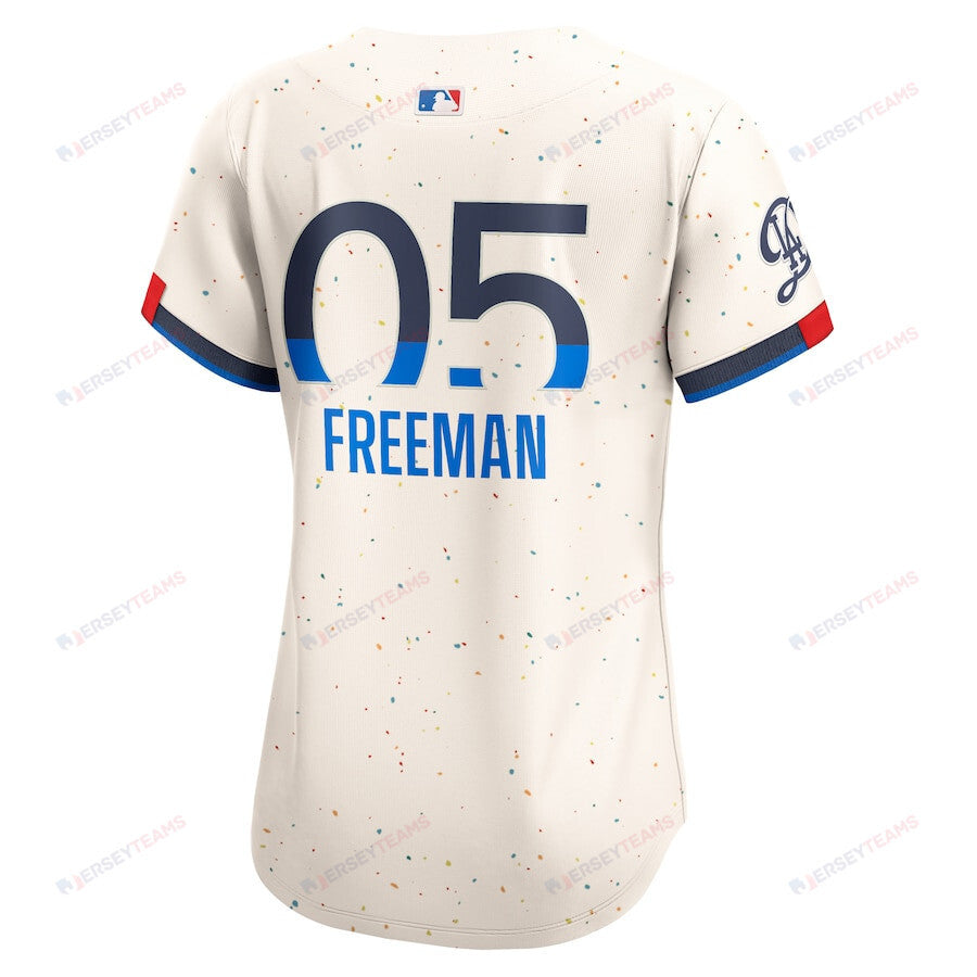 Freddie Freeman 5 Los Angeles Dodgers Women's 2024 World Series Champions City Connect Limited Player Jersey - Cream