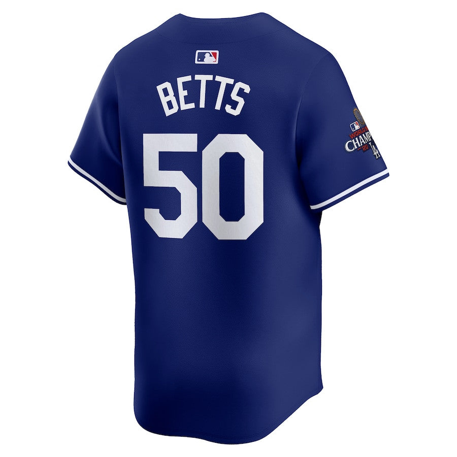 Mookie Betts 50 Los Angeles Dodgers 2024 World Series Champions Alternate Limited Player Men Jersey - Royal