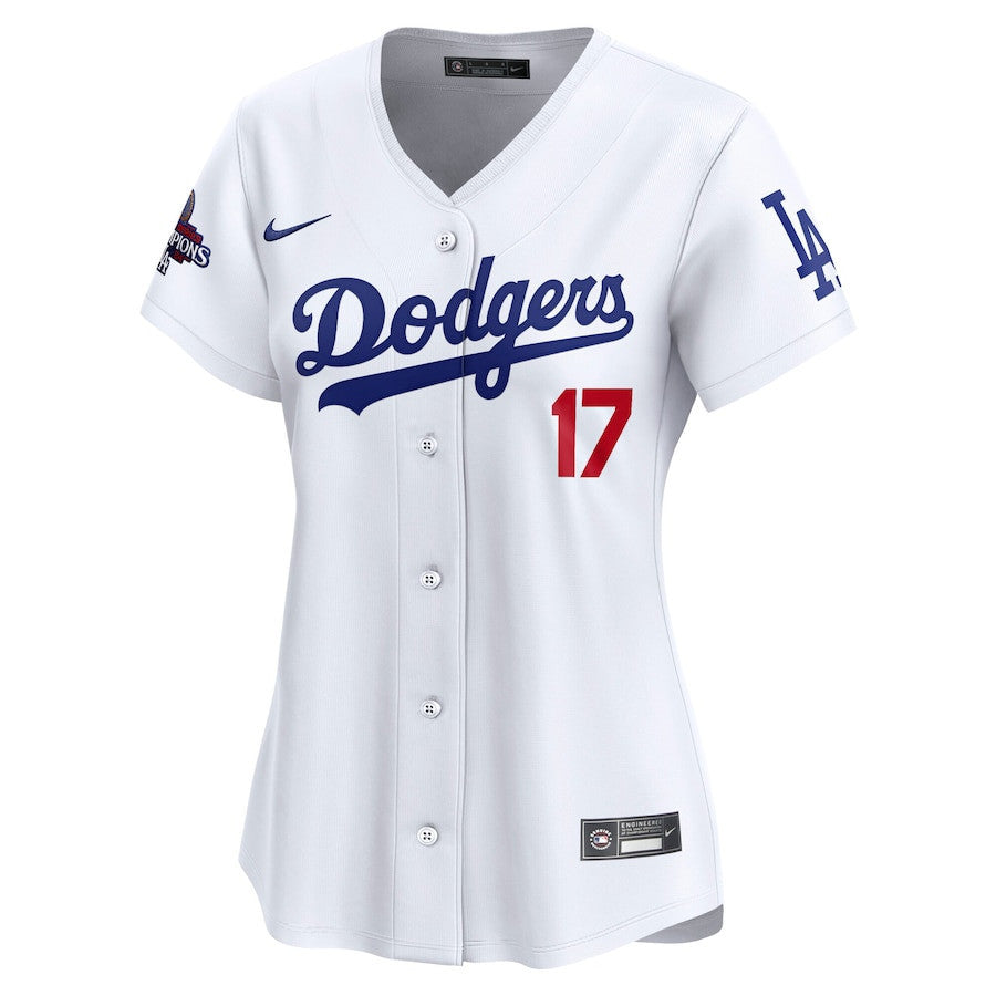 Shohei Ohtani 17 Los Angeles Dodgers Women's 2024 World Series Champions Japanese Characters Limited Player Jersey - White