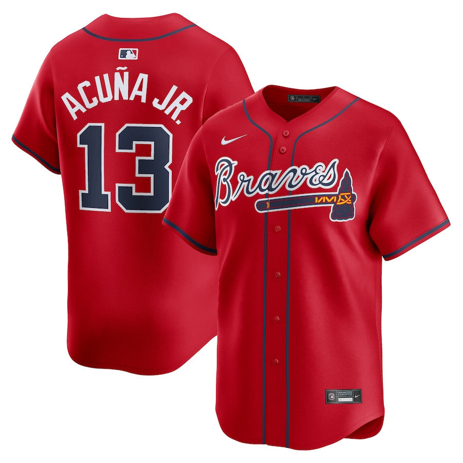 Ronald Acuña Jr. 13 Atlanta Braves Alternate Limited Player Men Jersey - Red