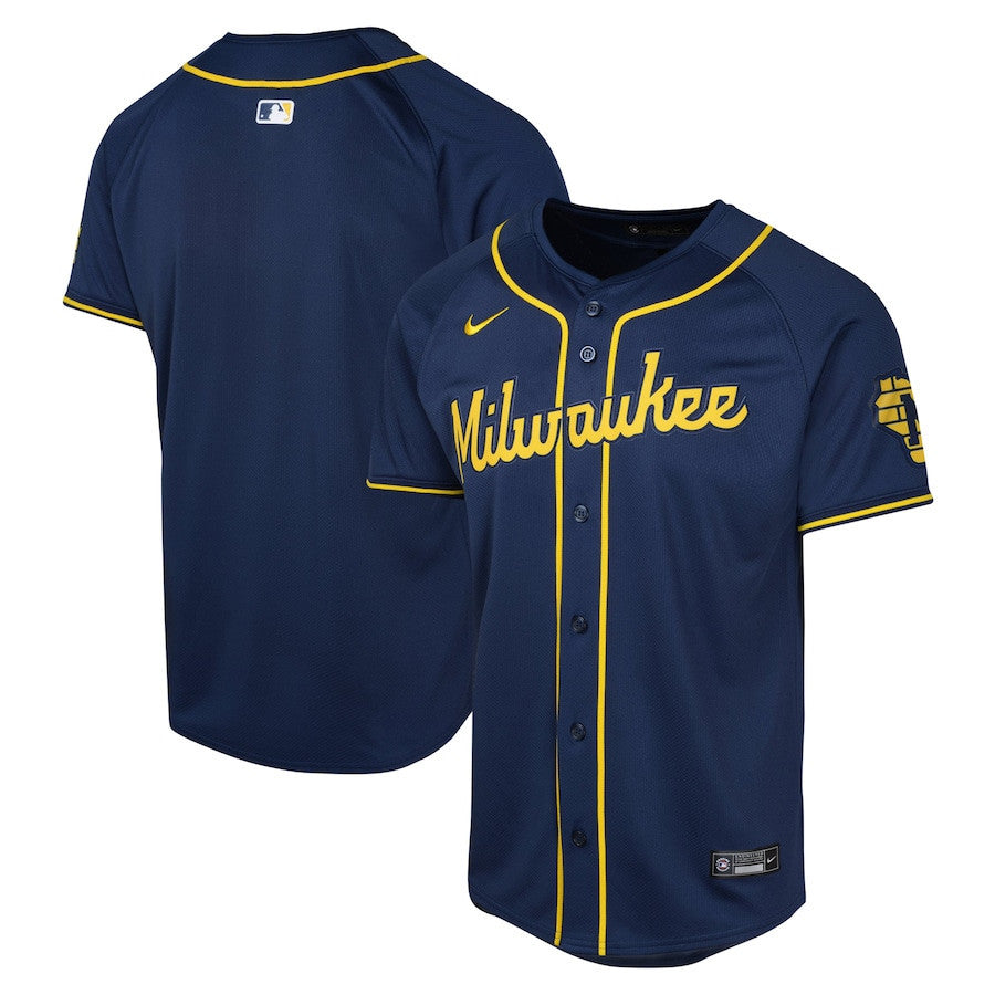 Milwaukee Brewers Alternate Limited YOUTH Jersey - Navy