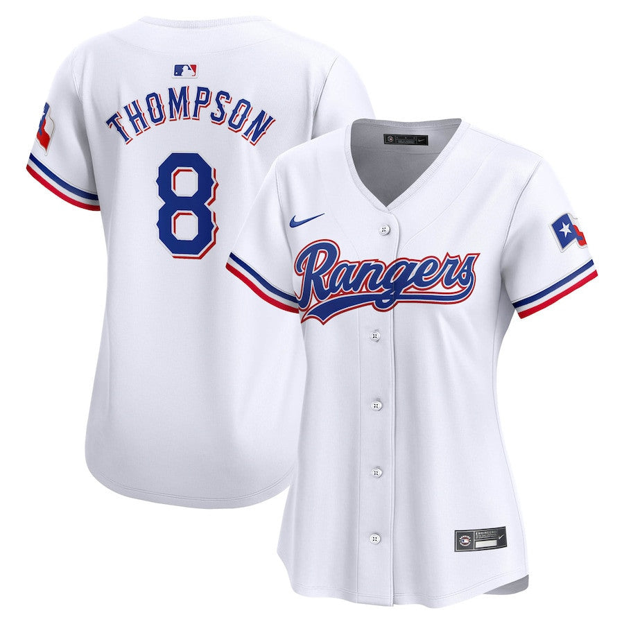 Bubba Thompson 8 Texas Rangers Home Limited Player Women Jersey - White