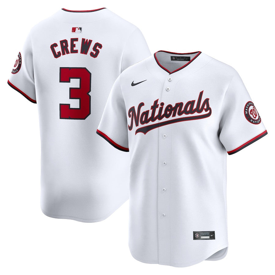 Dylan Crews 3 Washington Nationals Home Limited Player Men Jersey - White