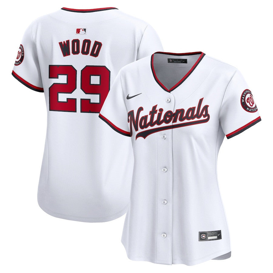 James Wood 29 Washington Nationals Women's Home Limited Player Jersey - White