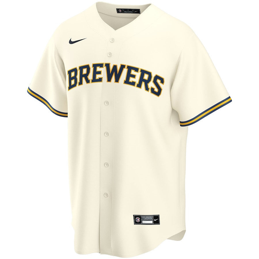 Bob Uecker #9 Milwaukee Brewers Home Jersey - Cream