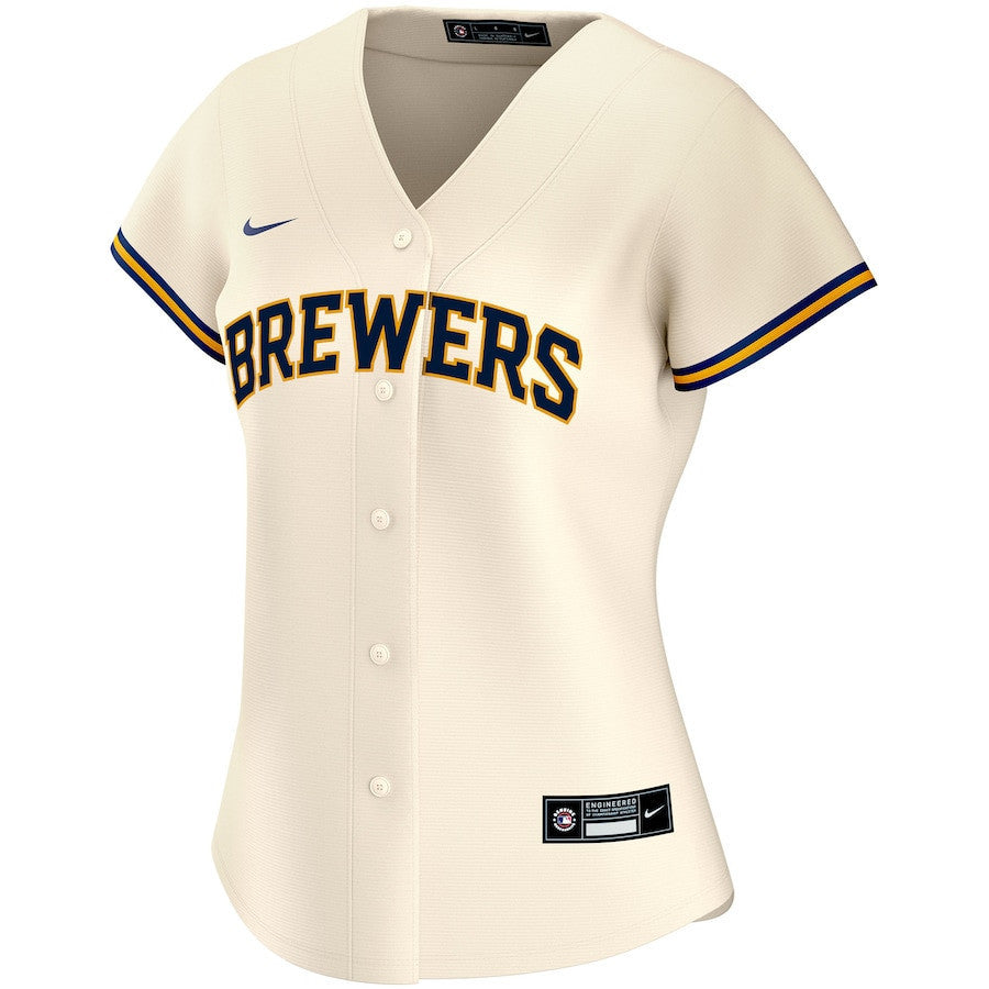 Bob Uecker 9 Milwaukee Brewers Women's Home Jersey - Cream