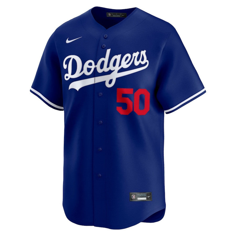 Mookie Betts 50 Los Angeles Dodgers Alternate Limited Player Men Jersey - Royal