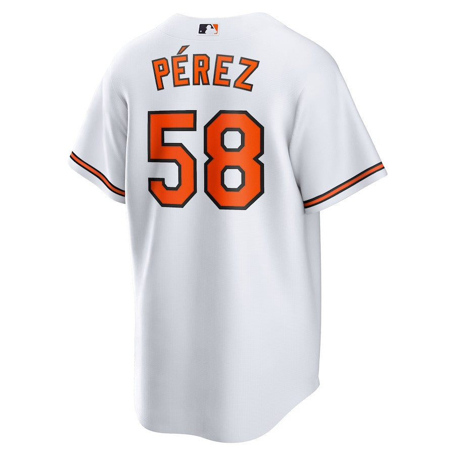 Cionel Perez 58 Baltimore Orioles Home Men Jersey - White